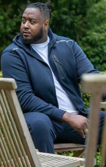 D555 GABRIEL Couture Zip Through Hoody With Reversible Zips Navy - Megztiniai ir džemperiai - Megztiniai ir Džemperiai - 2XL-14XL