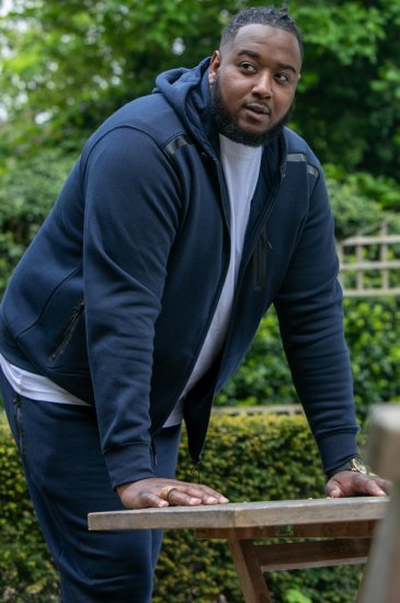 D555 GABRIEL Couture Zip Through Hoody With Reversible Zips Navy - Megztiniai ir džemperiai - Megztiniai ir Džemperiai - 2XL-14XL