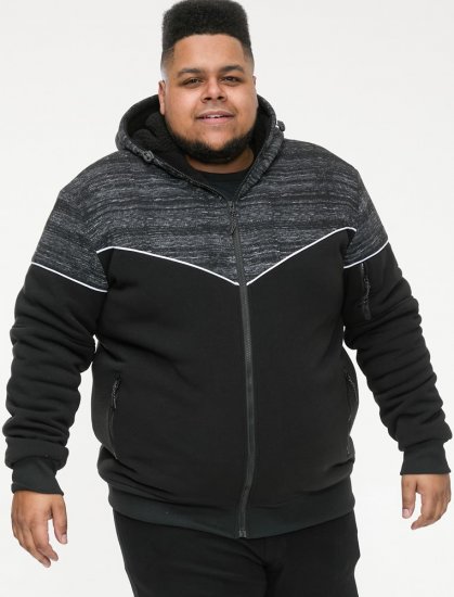 D555 HENNESSEY Zip Through Hoody With Sherpa Lining Black - Megztiniai ir džemperiai - Megztiniai ir Džemperiai - 2XL-14XL