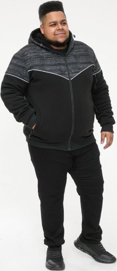 D555 HENNESSEY Zip Through Hoody With Sherpa Lining Black - Megztiniai ir džemperiai - Megztiniai ir Džemperiai - 2XL-14XL