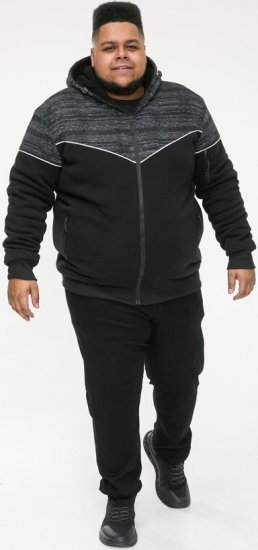 D555 HENNESSEY Zip Through Hoody With Sherpa Lining Black - Megztiniai ir džemperiai - Megztiniai ir Džemperiai - 2XL-14XL