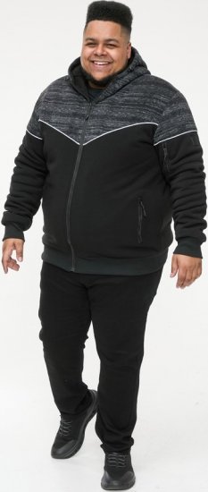 D555 HENNESSEY Zip Through Hoody With Sherpa Lining Black - Megztiniai ir džemperiai - Megztiniai ir Džemperiai - 2XL-14XL