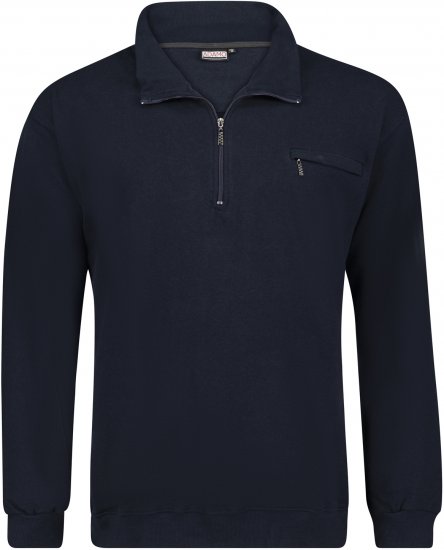 Adamo Athen Sweatshirt Half Zipper Navy - Megztiniai ir džemperiai - Megztiniai ir Džemperiai - 2XL-14XL