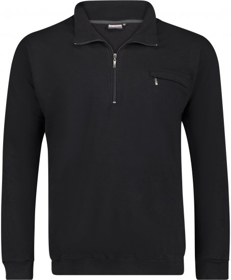 Adamo Athen Sweatshirt Half Zipper Black - Megztiniai ir džemperiai - Megztiniai ir Džemperiai - 2XL-14XL