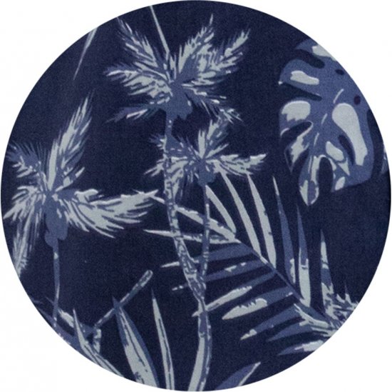 D555 Truro Hawaiian AOP Short Sleeve Button Down Collar Shirt Navy - Marškiniai - Marškiniai - 2XL-8XL