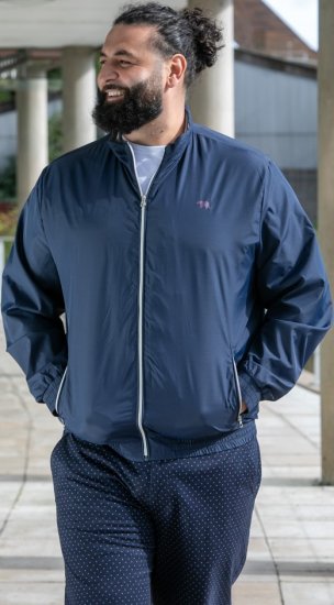 D555 Ealing Lightweight Zip Through Jacket With Zip Pockets Navy - Didelės vyriškos striukės - Didelės vyriškos striukės