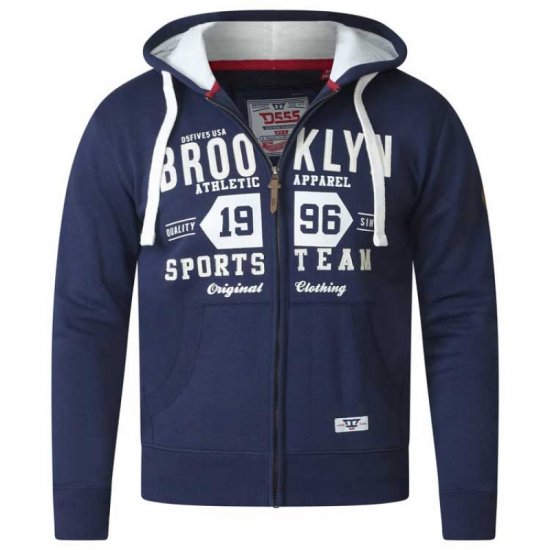 D555 Thurston Full Zip Hoodie Navy - Megztiniai ir džemperiai - Megztiniai ir Džemperiai - 2XL-14XL