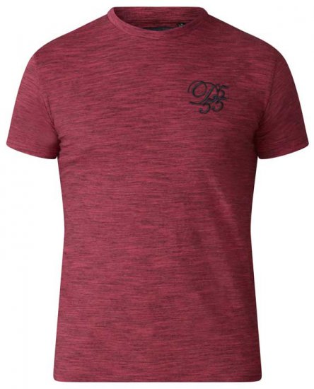 D555 Chalmer Couture Space Dye T-shirt Red - Marškinėliai - Marškinėliai - 2XL-14XL