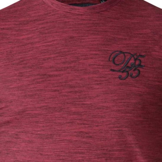 D555 Chalmer Couture Space Dye T-shirt Red - Marškinėliai - Marškinėliai - 2XL-14XL