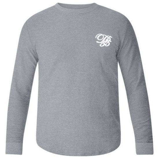 D555 Plato Long Sleeve T-shirt Grey - Marškinėliai - Marškinėliai - 2XL-14XL