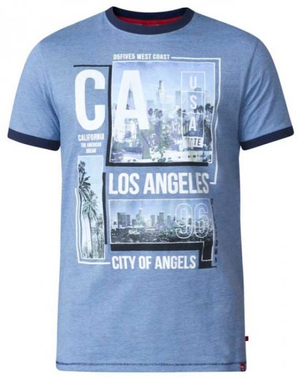 D555 Howie Fine Stripe T-shirt Blue - Marškinėliai - Marškinėliai - 2XL-14XL