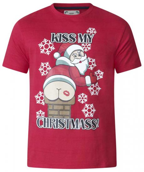 D555 Naughty X-mas T-shirt Red - Marškinėliai - Marškinėliai - 2XL-14XL