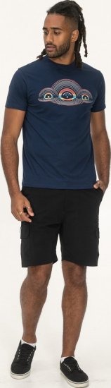 D555 Cheltenham Record With Reflection Printed T-shirt French Navy - Marškinėliai - Marškinėliai - 2XL-14XL