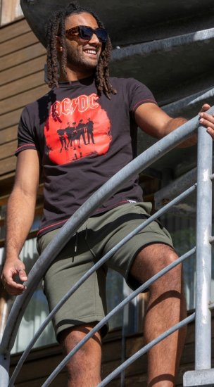 D555 Uxbridge Official AC/DC Band Printed Crew Neck T-Shirt Washed Black TALL SIZES - Marškinėliai - Marškinėliai - 2XL-14XL