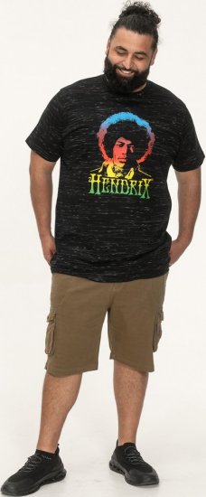 D555 Hendrix Official Jimi Hendrix Printed Crew Neck T-Shirt Black Reno - Grupės marškinėliai - 