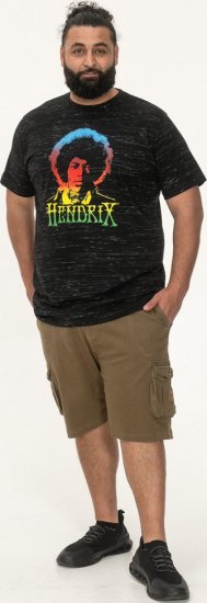 D555 Hendrix Official Jimi Hendrix Printed Crew Neck T-Shirt Black Reno - Grupės marškinėliai - 