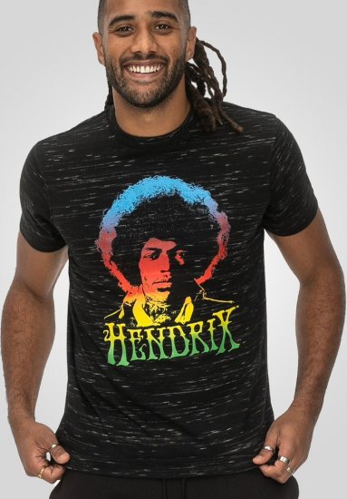 D555 Hendrix Official Jimi Hendrix Printed Crew Neck T-Shirt Black Reno - Grupės marškinėliai - 