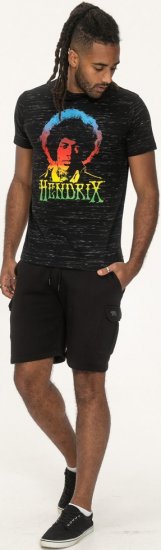 D555 Hendrix Official Jimi Hendrix Printed Crew Neck T-Shirt Black Reno - Grupės marškinėliai - 
