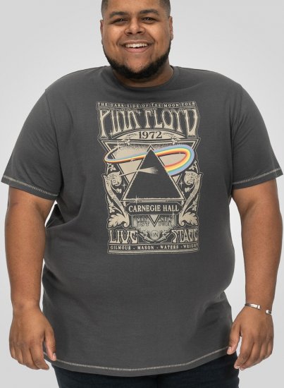 D555 HANLEY Official Pink Floyd Crew Neck T-Shirt Dark Grey TALL SIZES - VYRIŠKI DRABUŽIAI MT-6XLT - Drabužiai aukštiems vyrams