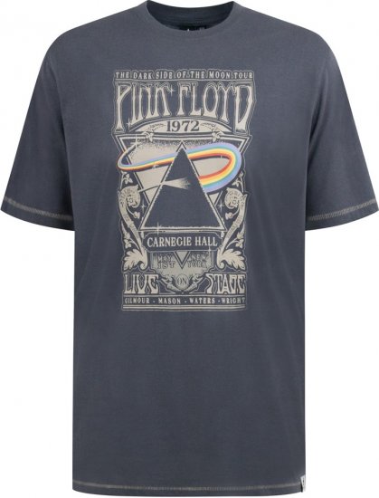 D555 HANLEY Official Pink Floyd Crew Neck T-Shirt Dark Grey TALL SIZES - VYRIŠKI DRABUŽIAI MT-6XLT - Drabužiai aukštiems vyrams