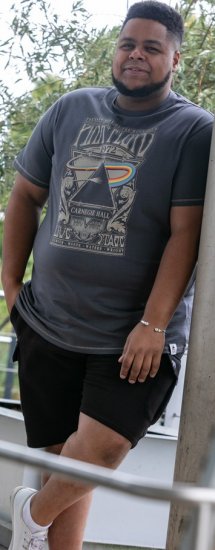 D555 HANLEY Official Pink Floyd Crew Neck T-Shirt Dark Grey TALL SIZES - VYRIŠKI DRABUŽIAI MT-6XLT - Drabužiai aukštiems vyrams