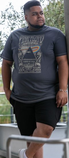 D555 HANLEY Official Pink Floyd Crew Neck T-Shirt Dark Grey TALL SIZES - VYRIŠKI DRABUŽIAI MT-6XLT - Drabužiai aukštiems vyrams