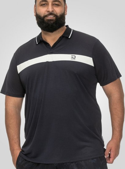 D555 Hinckley Stretch Polo With Contrast Tipping Collar Navy - Polo marškinėliai - Polo marškinėliai - 2XL-8XL