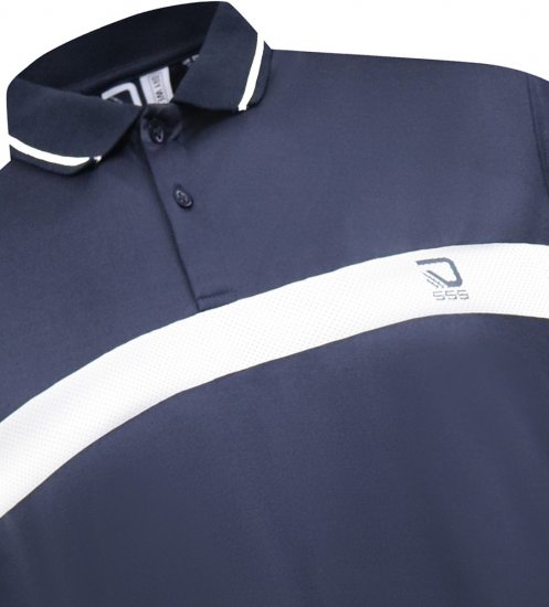 D555 Hinckley Stretch Polo With Contrast Tipping Collar Navy - Polo marškinėliai - Polo marškinėliai - 2XL-8XL