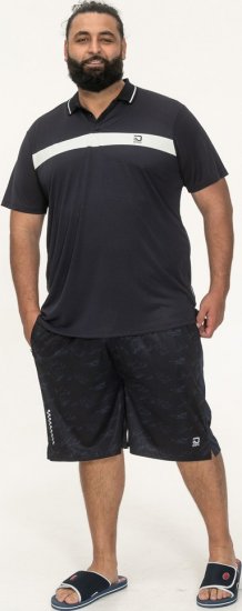 D555 Hinckley Stretch Polo With Contrast Tipping Collar Navy - Polo marškinėliai - Polo marškinėliai - 2XL-8XL