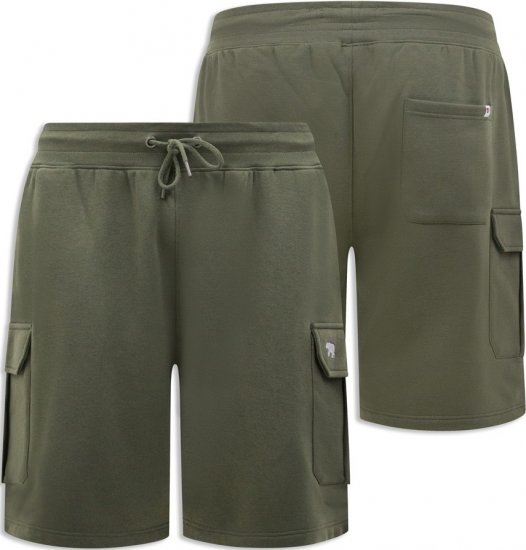 D555 Wigan 1 Elasticated Waist Fleece Cargo Shorts Khaki - Laisvalaikio kelnės ir šortai - Laisvalaikio Kelnės ir Šortai - 2XL-12XL