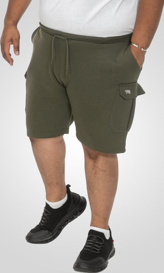 D555 Wigan 1 Elasticated Waist Fleece Cargo Shorts Khaki - Laisvalaikio kelnės ir šortai - Laisvalaikio Kelnės ir Šortai - 2XL-12XL