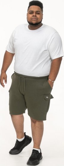 D555 Wigan 1 Elasticated Waist Fleece Cargo Shorts Khaki - Laisvalaikio kelnės ir šortai - Laisvalaikio Kelnės ir Šortai - 2XL-12XL