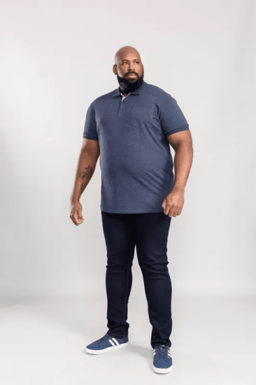D555 Grant Polo Shirt Denim Blue - Polo marškinėliai - Polo marškinėliai - 2XL-8XL