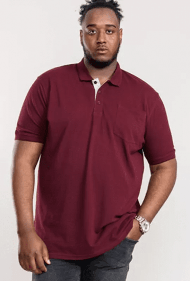 D555 Grant Polo Shirt Maroon - Polo marškinėliai - Polo marškinėliai - 2XL-8XL