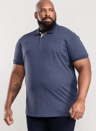D555 Grant Polo Shirt Denim Blue - Polo marškinėliai - Polo marškinėliai - 2XL-8XL