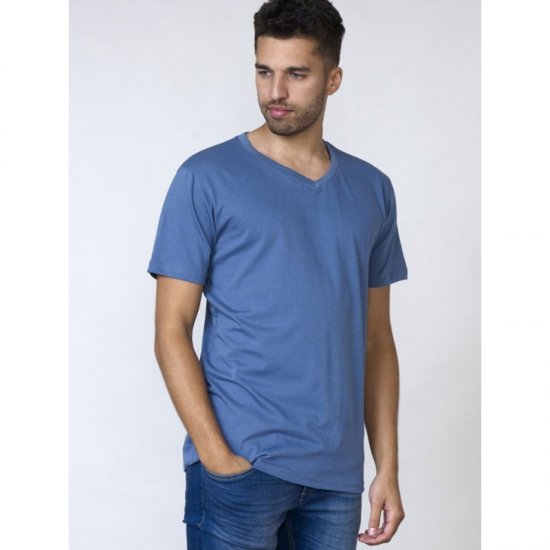 D555 Signature V-kaklo Marškinėliai Teal - Marškinėliai - Marškinėliai - 2XL-14XL