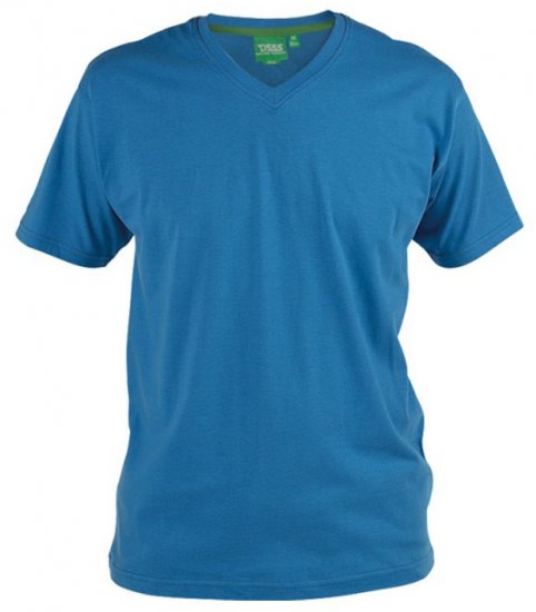 D555 Signature V-kaklo Marškinėliai Mėlyni - Marškinėliai - Marškinėliai - 2XL-14XL