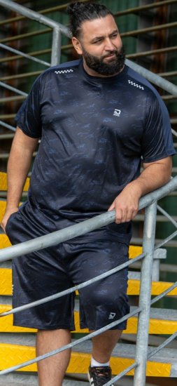 D555 Solihull Dry Wear Light Weight Poly Crew Neck T-Shirt Navy - Sportiniai drabuziai & outdoor - Dideliu dydziu sportiniai drabuziai vyrams