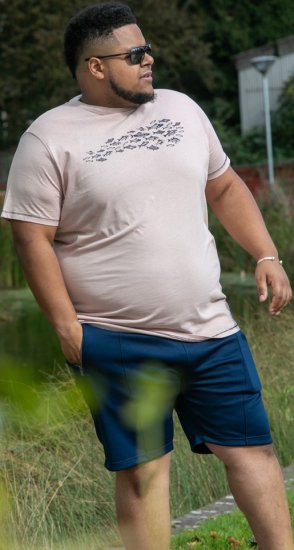 D555 Bournemouth Shoal Of Fish Printed Crew Neck T-Shirt Pink - Marškinėliai - Marškinėliai - 2XL-14XL