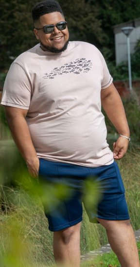 D555 Bournemouth Shoal Of Fish Printed Crew Neck T-Shirt Pink - Marškinėliai - Marškinėliai - 2XL-14XL