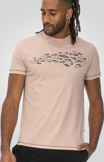 D555 Bournemouth Shoal Of Fish Printed Crew Neck T-Shirt Pink - Marškinėliai - Marškinėliai - 2XL-14XL