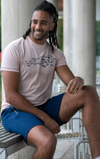 D555 Bournemouth Shoal Of Fish Printed Crew Neck T-Shirt Pink - Marškinėliai - Marškinėliai - 2XL-14XL