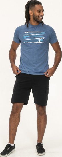 D555 Cardiff Surfer And Waves Printed Crew Neck T-shirt Denim Marl - Marškinėliai - Marškinėliai - 2XL-14XL