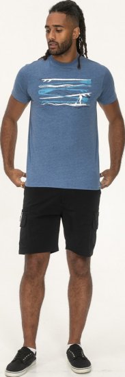 D555 Cardiff Surfer And Waves Printed Crew Neck T-shirt Denim Marl - Marškinėliai - Marškinėliai - 2XL-14XL
