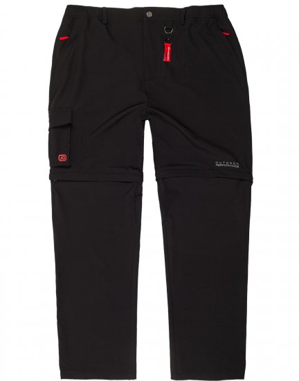 Adamo Tobias Outdoor Zipp-off Pants Black - Sportiniai drabuziai & outdoor - Dideliu dydziu sportiniai drabuziai vyrams