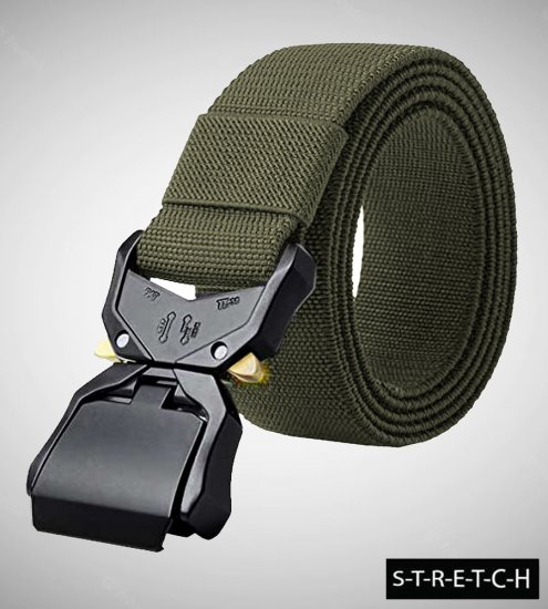 D555 Dale Tactical Stretch Webbing Belt with Heavy Duty Quick Release Buckle Khaki - Diržai - Didelių dydžių diržai - W40-W70/2XL-8XL
