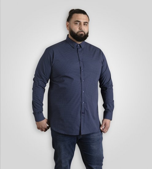 D555 Middlesbrough Long Sleeve AOP Micro Blue Shirt Navy TALL SIZE - Marškiniai - Marškiniai - 2XL-8XL