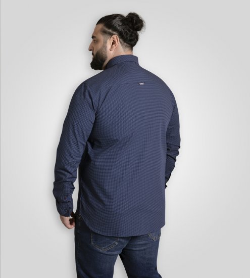 D555 Middlesbrough Long Sleeve AOP Micro Blue Shirt Navy - Marškiniai - Marškiniai - 2XL-8XL