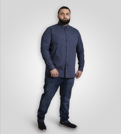D555 Middlesbrough Long Sleeve AOP Micro Blue Shirt Navy - Marškiniai - Marškiniai - 2XL-8XL