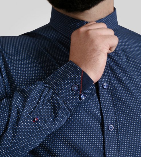 D555 Middlesbrough Long Sleeve AOP Micro Blue Shirt Navy - Marškiniai - Marškiniai - 2XL-8XL